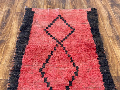 3x13 ft long narrow Moroccan runner rug.