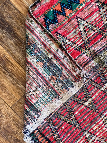 3x6 ft vintage Moroccan worn rug.