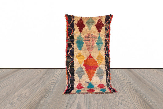 Boucherouite colorful Moroccan rug 4x8 ft.