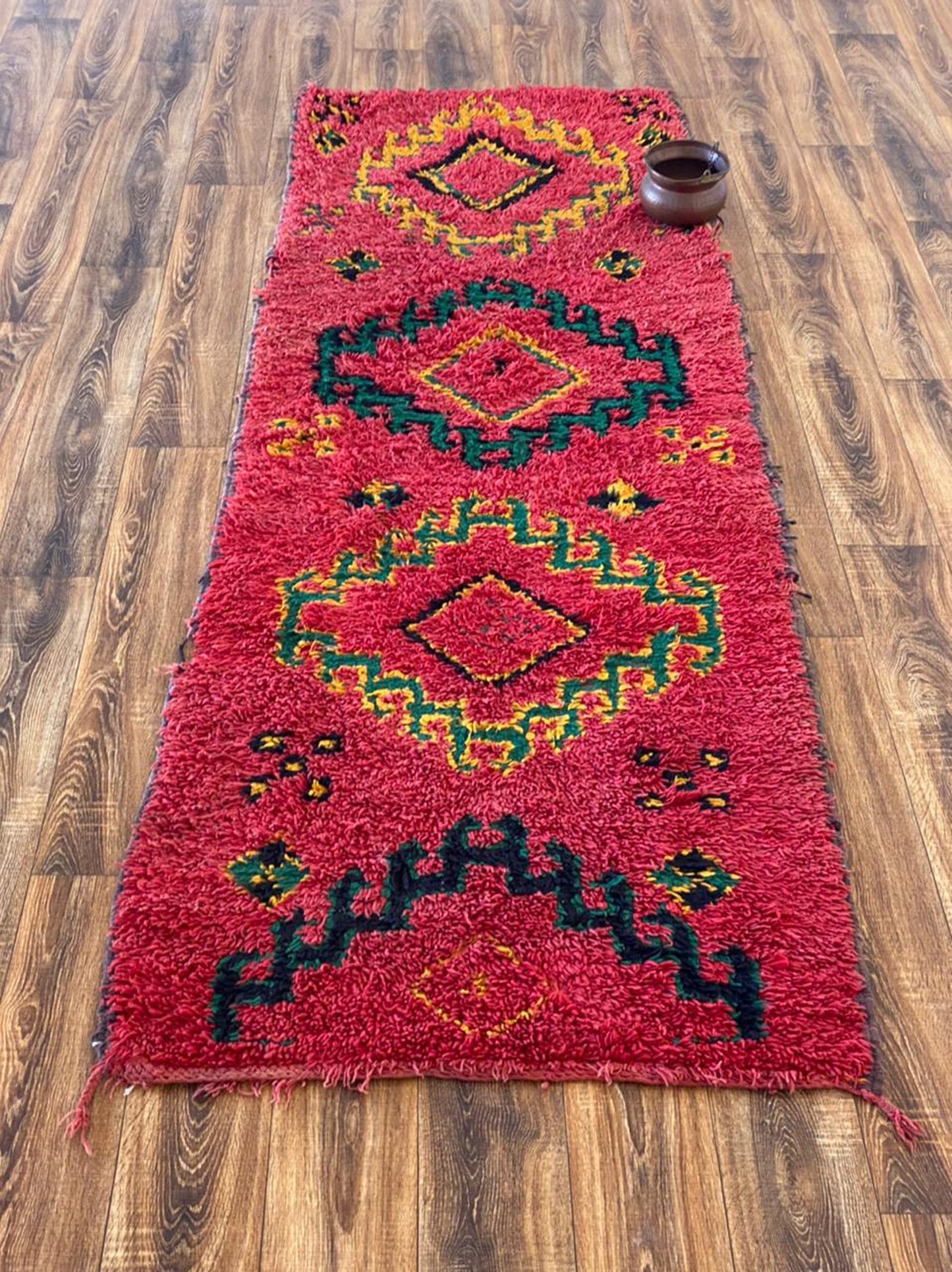 Tapis de couloir marocain coloré 3x9 pi.