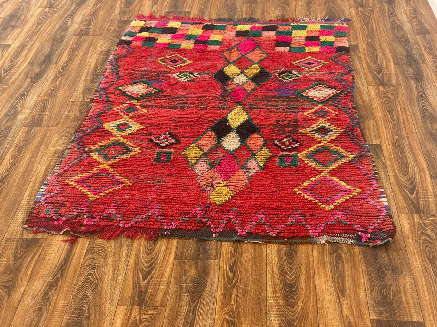 4x6 ft Moroccan Berber colorful rug.