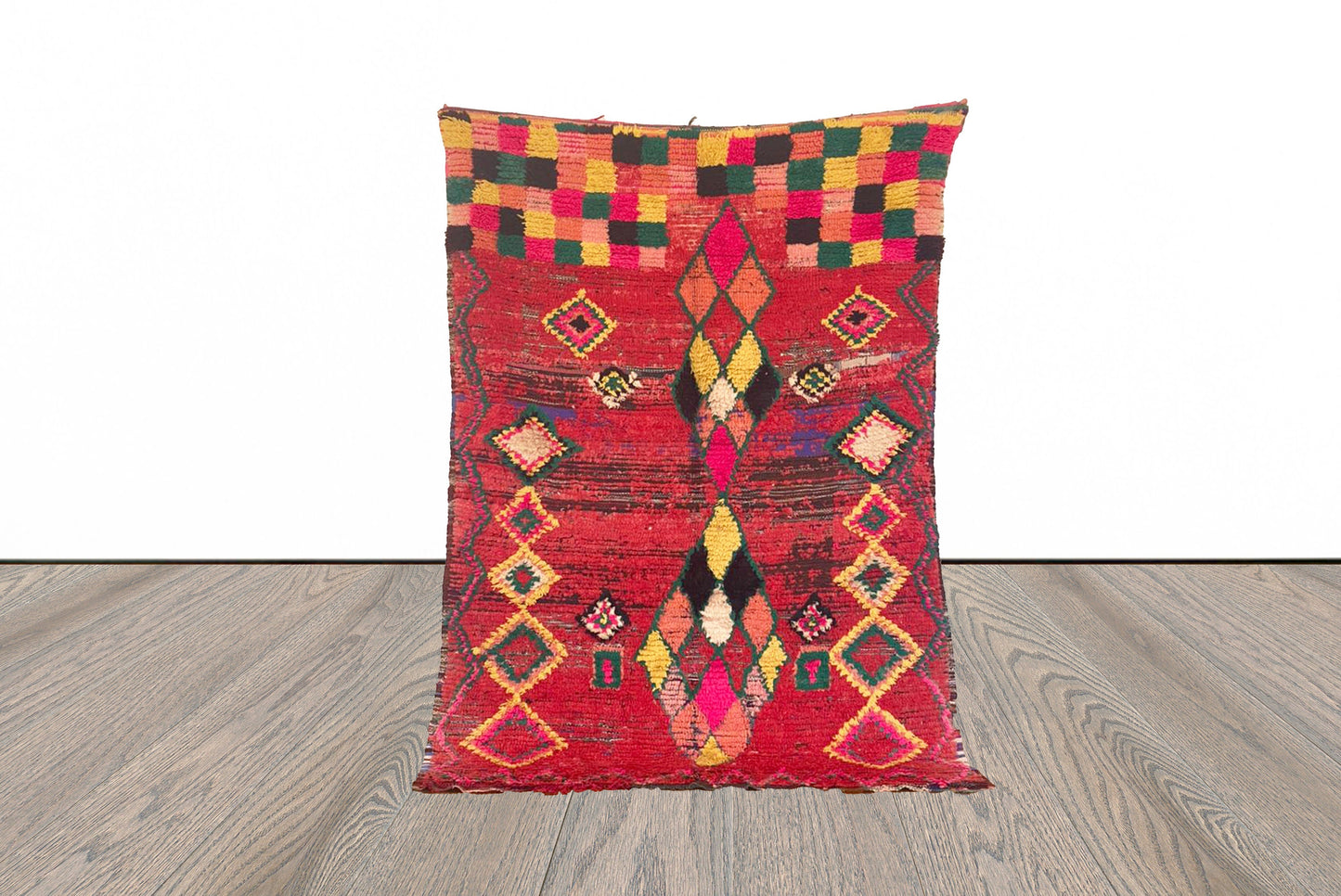 4x6 ft Moroccan Berber colorful rug.