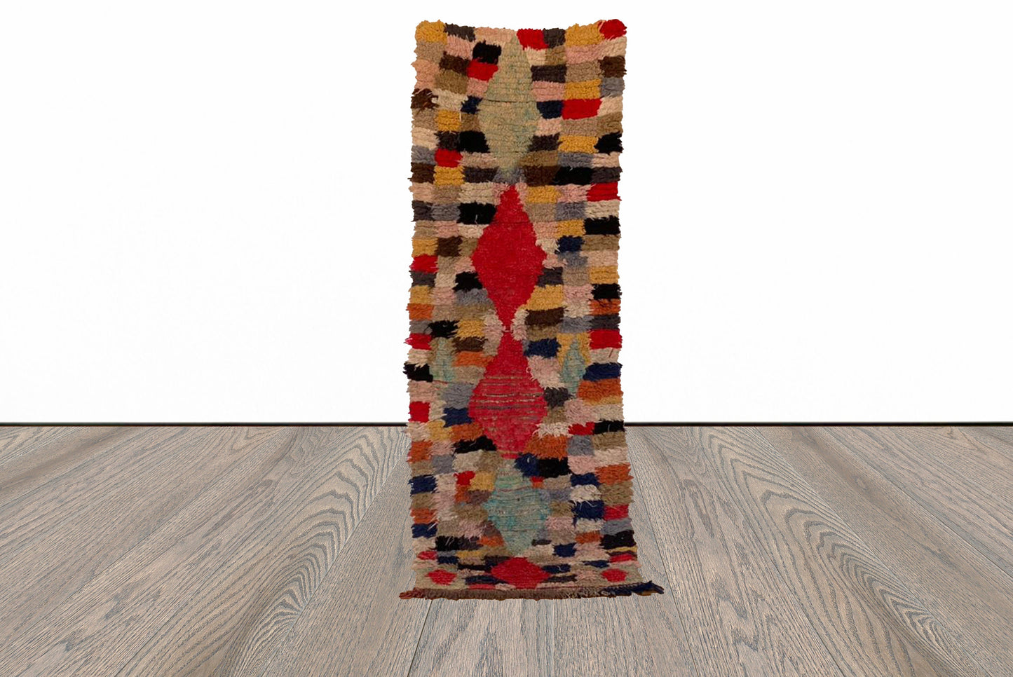 Tapis de couloir marocain coloré 2x7 pi.