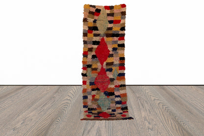 Tapis de couloir marocain coloré 2x7 pi.