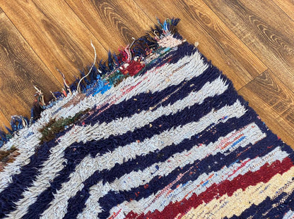 3x7 ft colorful Moroccan runner rug.