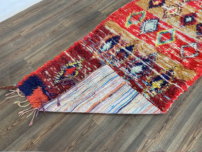 Tapis de couloir long de 3 x 10 pieds, tapis tissé tribal marocain.