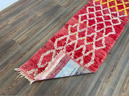 2x10 ft berber vintage diamond runner rug, moroccan narrow long runners rug.