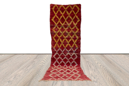 2x10 ft berber vintage diamond runner rug, moroccan narrow long runners rug.