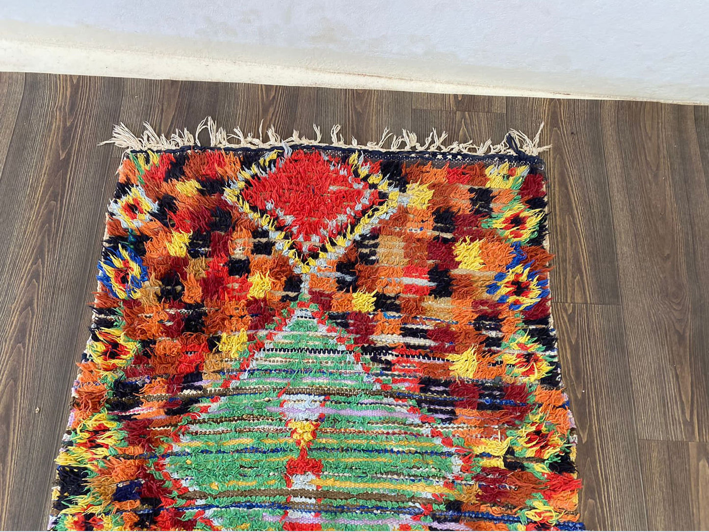 3x12 ft Vintage long runner Rug, Moroccan Berber Rug.