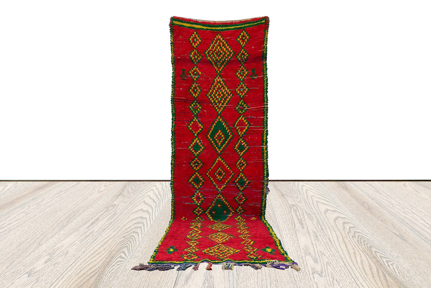 Tapis marocain étroit, 3 x 10 pieds, tapis en coton et laine.