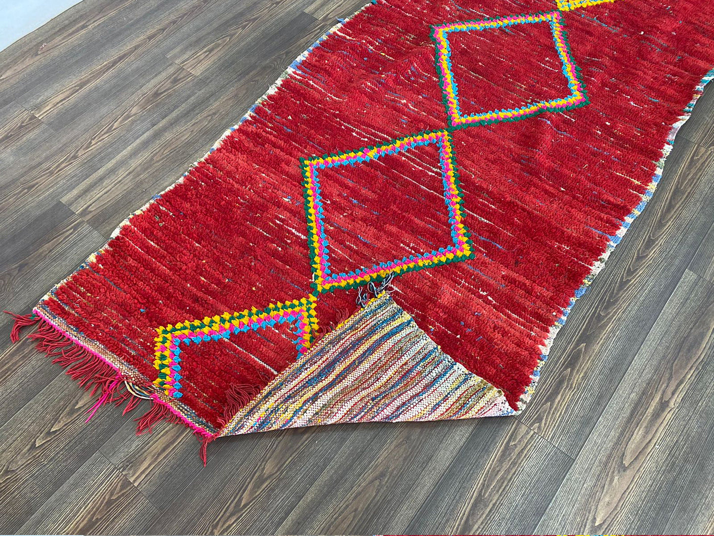 Tapis de couloir marocain, tapis en laine marocaine, tapis d'entrée 4x10 pieds, long tapis marocain, tapis de couloir berbère, tapis de couloir.