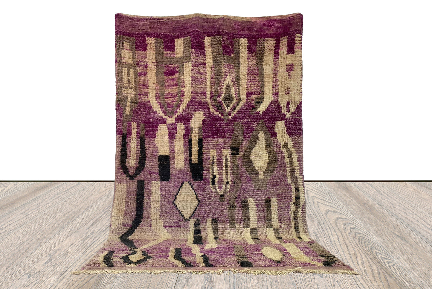 Grand tapis marocain vintage 5 x 8 pieds, tapis berbère en laine.