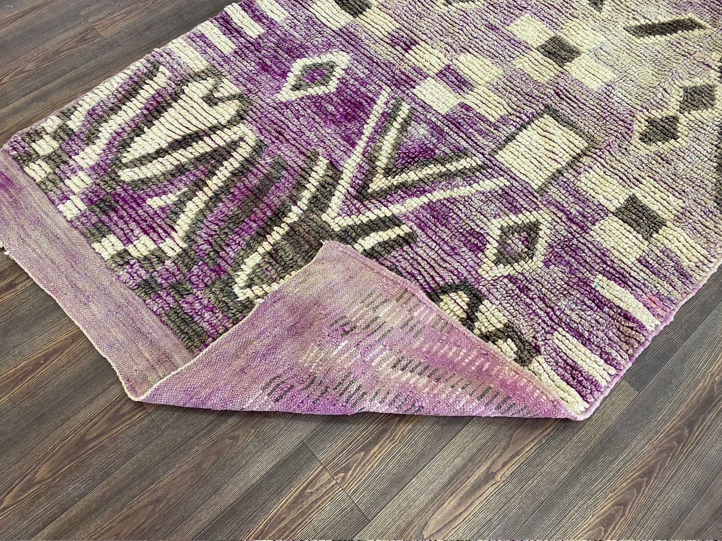 Tapis d'intérieur bohème vintage berbère, grand tapis marocain 5x8.