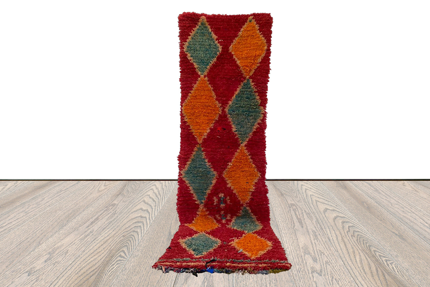 2x10 ft Berber narrow rugs, moroccan vintage diamond rugs.