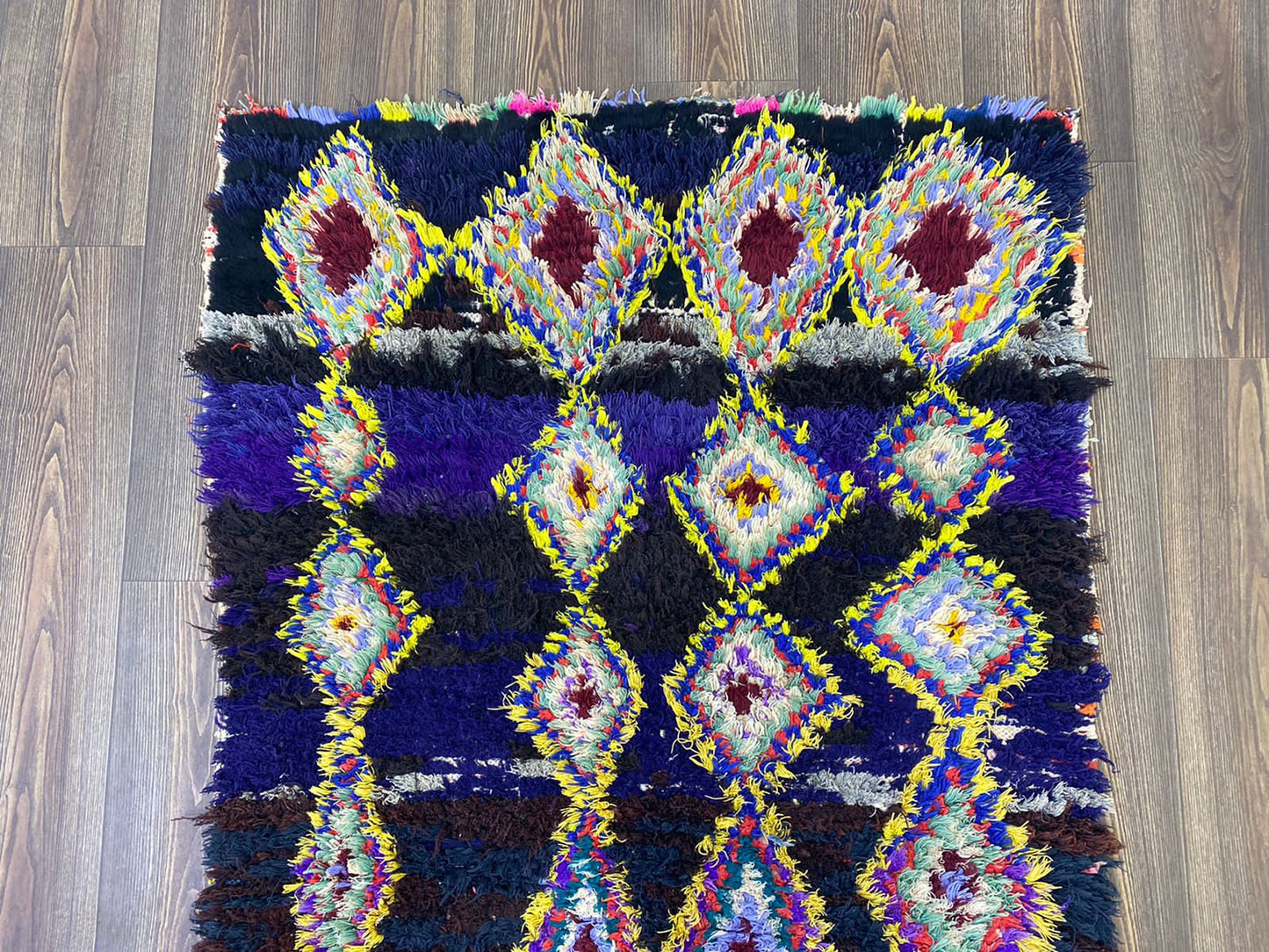 3x10 vintage Berber Moroccan hallway runner Rug.