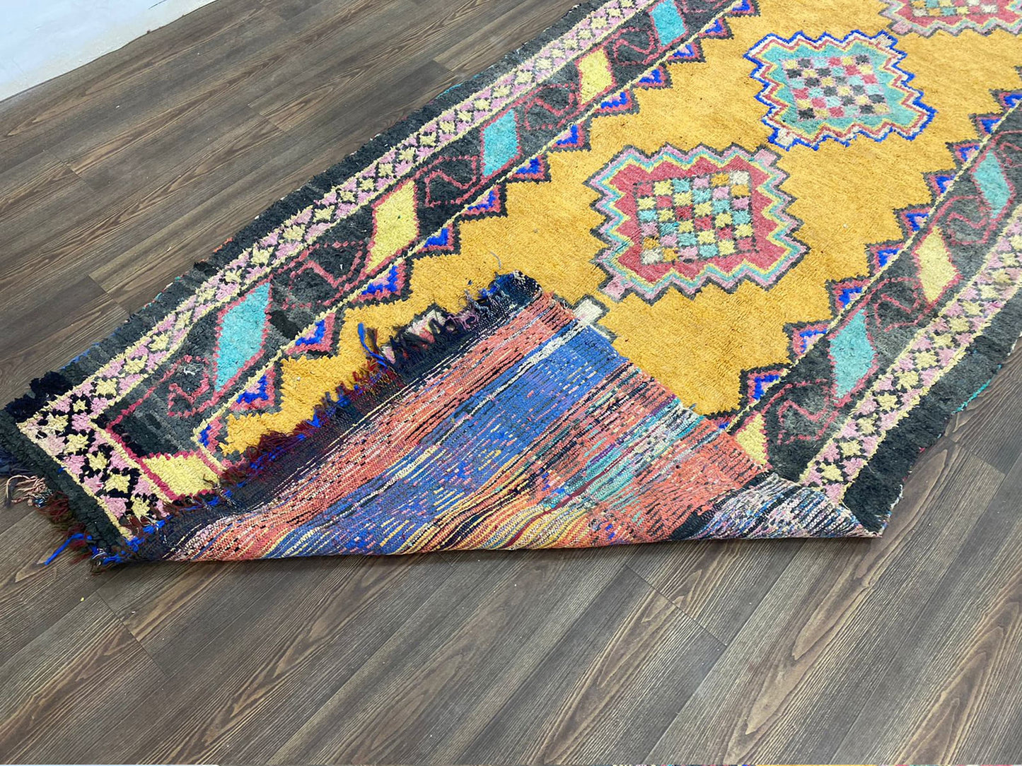 4x11 moroccan vintage runner Rug, Berber morocco runners Rug.