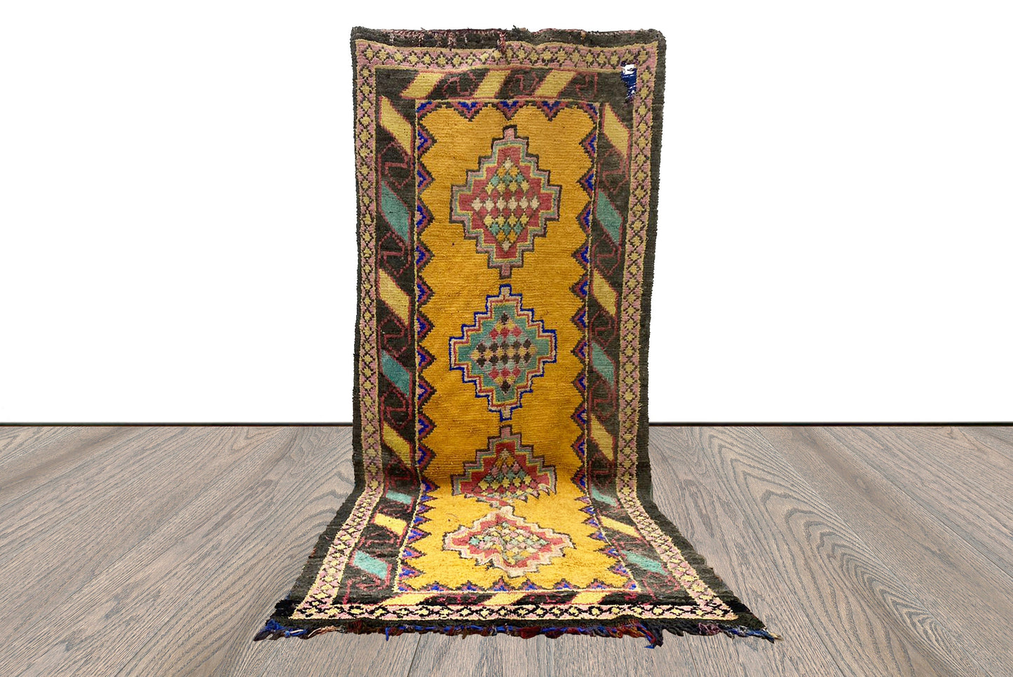 4x11 moroccan vintage runner Rug, Berber morocco runners Rug.