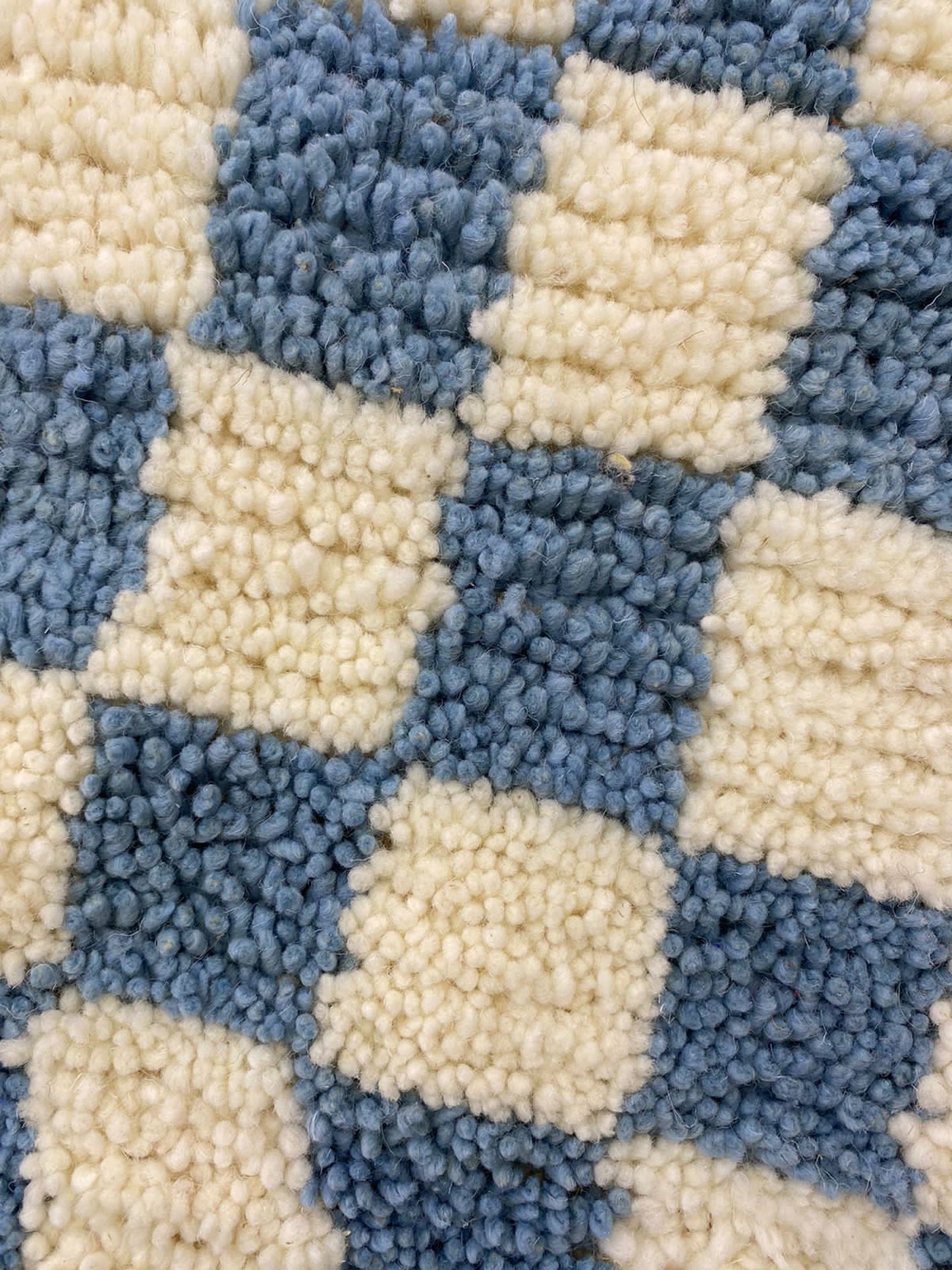 Light blue rug, Moroccan checkered rug, wool checkerboard rugs, Morrocan Berber Home decor.