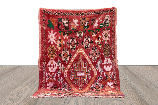 Vintage Woolen Small area Rug, Moroccan Bohemian Home rugs 3x5.