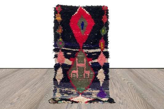 Tapis de couloir tissés à la main, tapis marocain vintage berbère 3x6.