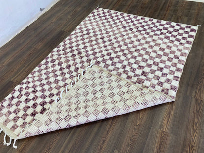 Checkered Purple area rug.