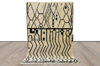 Chevron Large Moroccan area Rug, 8x5 Beni Ourain Woven Rugs.