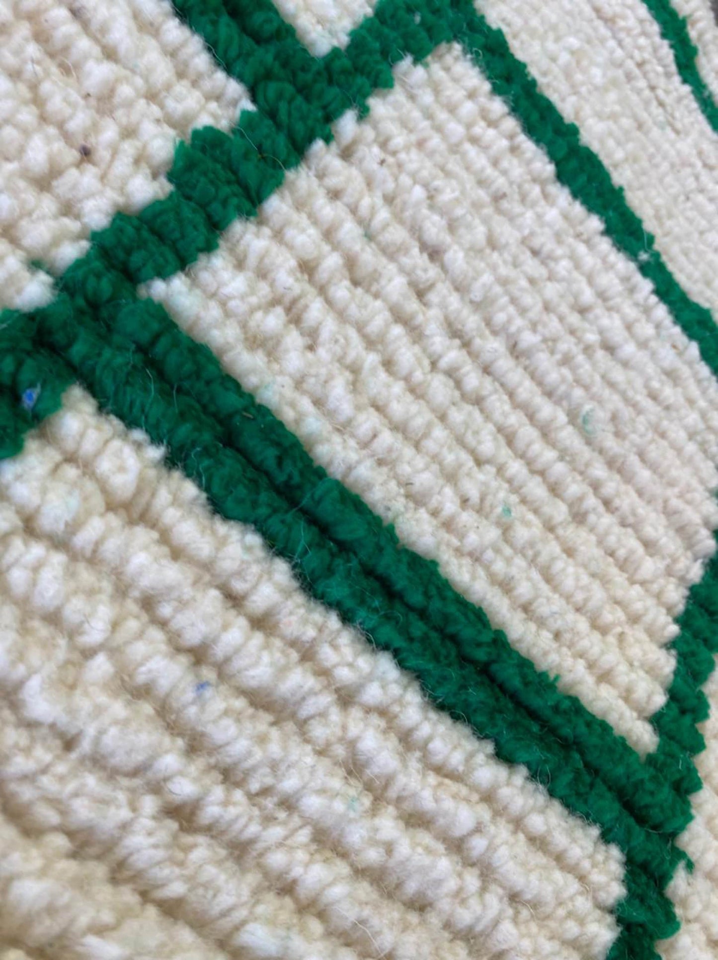 Grid Green and White Moroccan Rug - Elegance, Quality, and Abundance