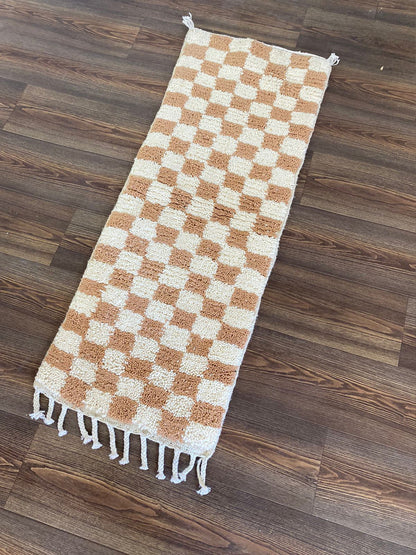 Moroccan Berber Checkered Runner Rug, Timeless Elegance for Your Home decor.