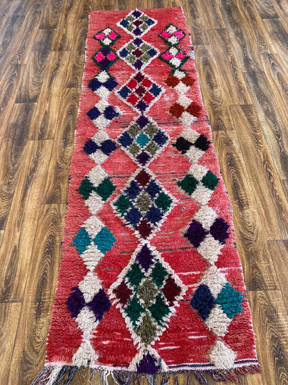 Large Narrow Runner Morocco Rugs, 3x10 Moroccan Vintage Berber Rug.