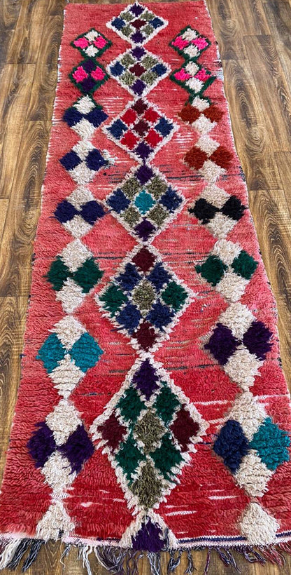 Large Narrow Runner Morocco Rugs, 3x10 Moroccan Vintage Berber Rug.