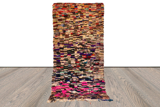 Tapis Shag colorés 4x9, tapis berbère vintage marocain.