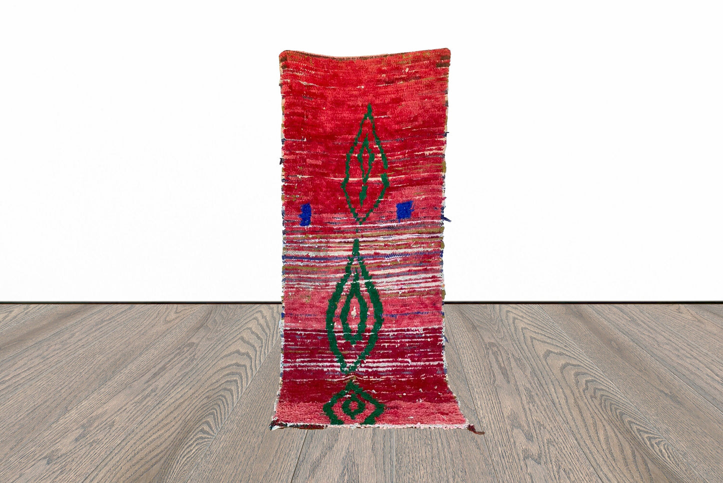 Tapis marocain vintage rouge, tapis berbère uniques 3x7.