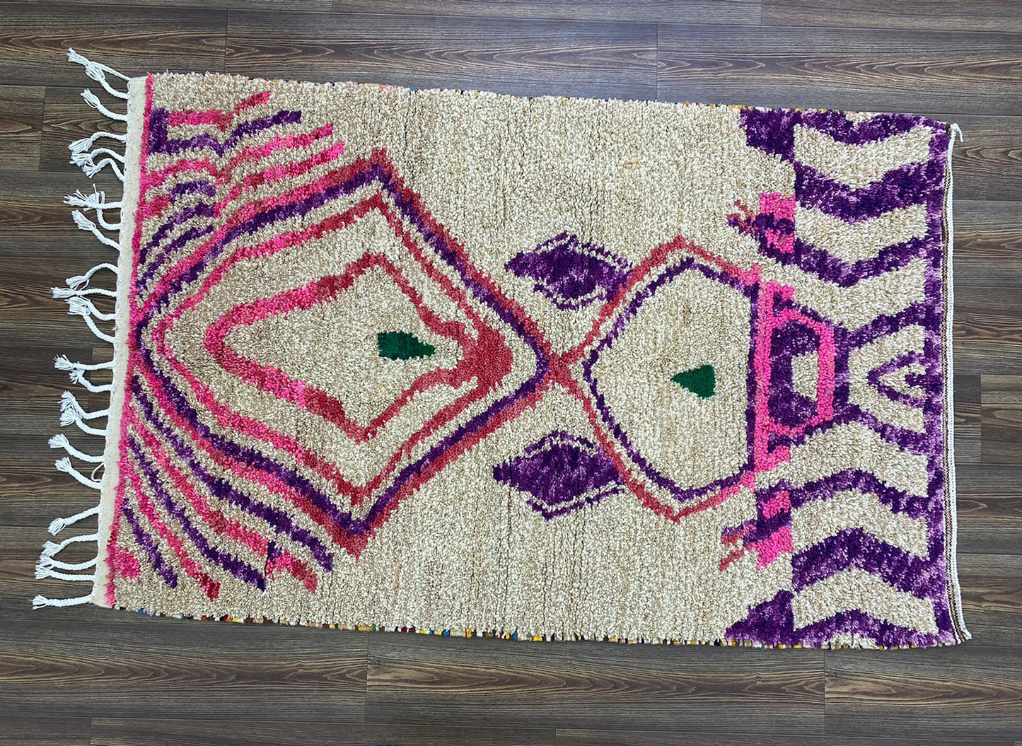 4x6 Feet Moroccan Colorful Abstract Tribal Area Rug.