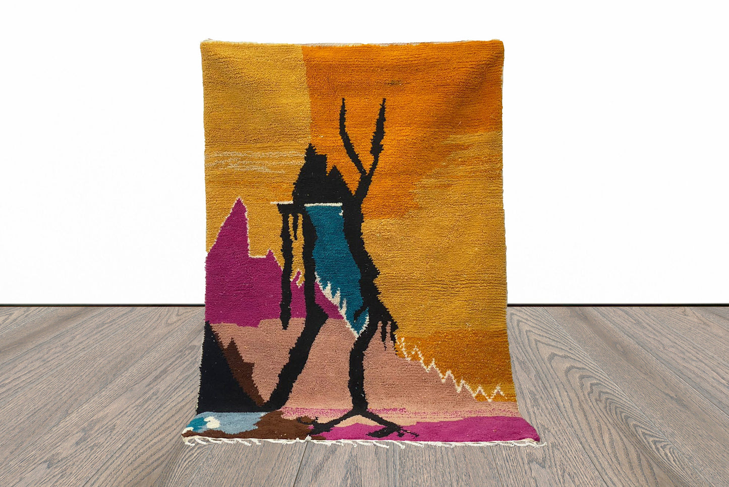 Tapis d'art abstrait, tapis doux marocain 8x5