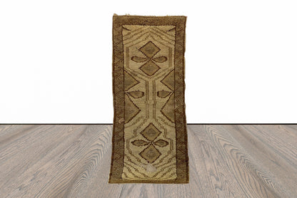 Tapis de couloir en laine vintage marocain 3x6.