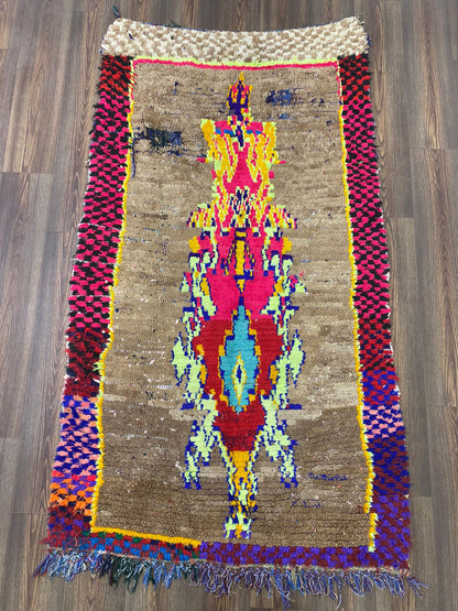 Tapis berbère marocain vintage tissé à la main 4x7.