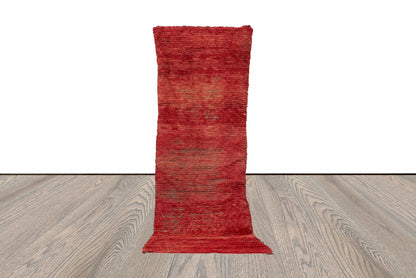 Tapis de couloir berbère marocain rouge 9x3.