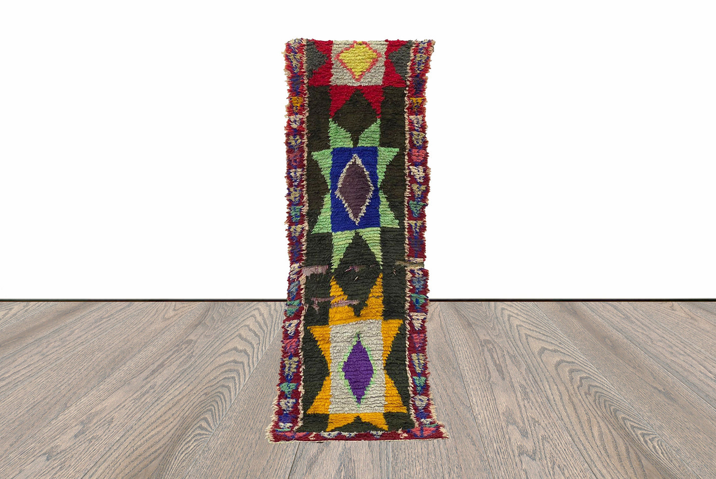 2x8 Tribal Moroccan Vintage Rug Runner.