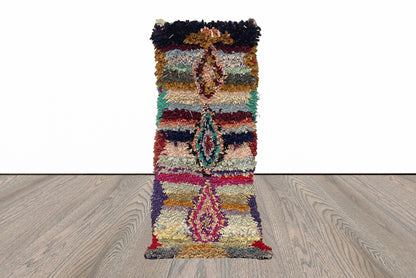 3x5 Colorful Boucherouite Berber Rug Runner.