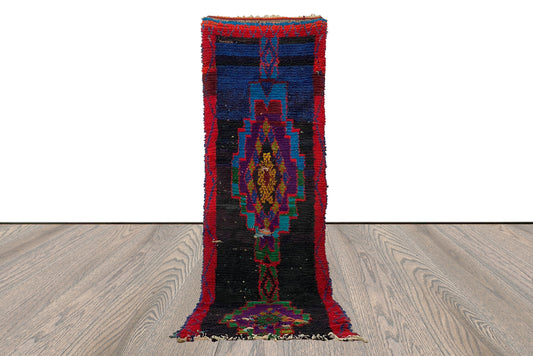 Tapis marocain étroit, tapis berbère vintage tissé à la main 3x10.