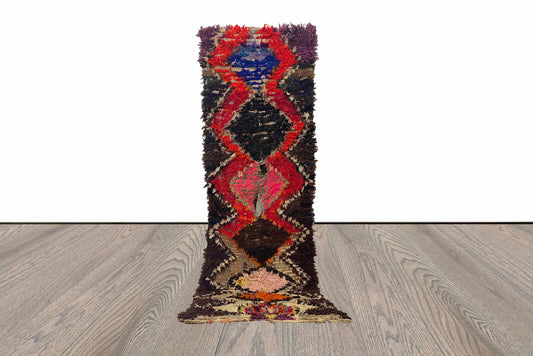 Tapis de couloir berbère coloré marocain tribal 8x3.