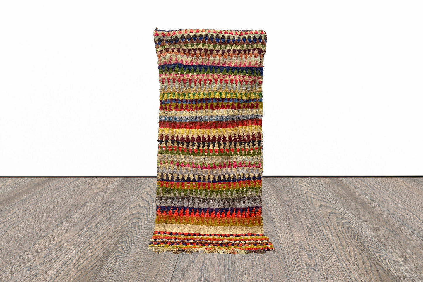 Tapis de couloir berbère marocain coloré 3x7.