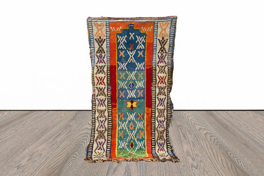 Tapis marocain vintage Azilal multicolore 7x4.