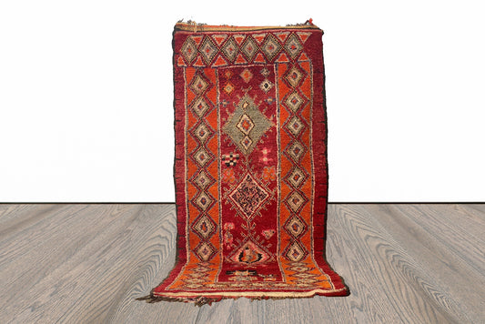 Tapis marocain doux vintage 4x10, grand tapis berbère Shag Runner.