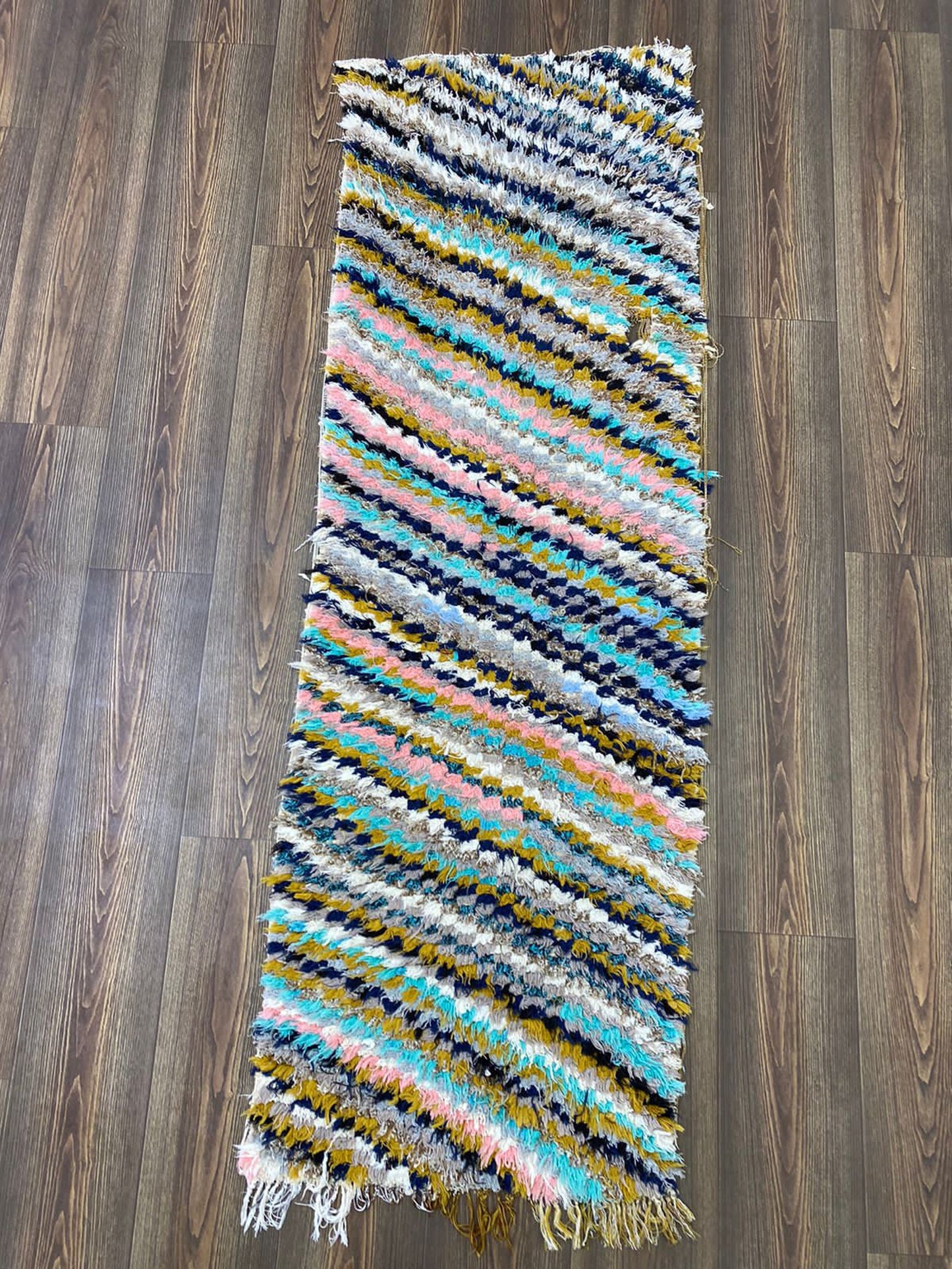 2x6 Unique Moroccan Vintage Runner Rug.