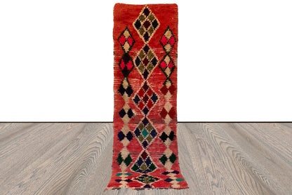 Large Narrow Runner Morocco Rugs, 3x10 Moroccan Vintage Berber Rug.