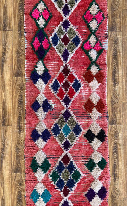 Large Narrow Runner Morocco Rugs, 3x10 Moroccan Vintage Berber Rug.