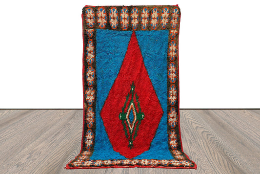 Tapis marocain 4x9, grand tapis, tapis berbère vintage.