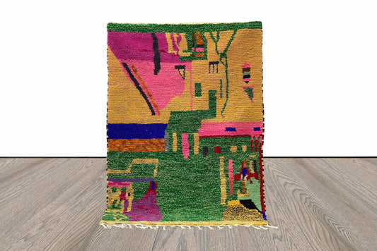 Tapis de décoration d'intérieur abstrait et coloré 5x7.