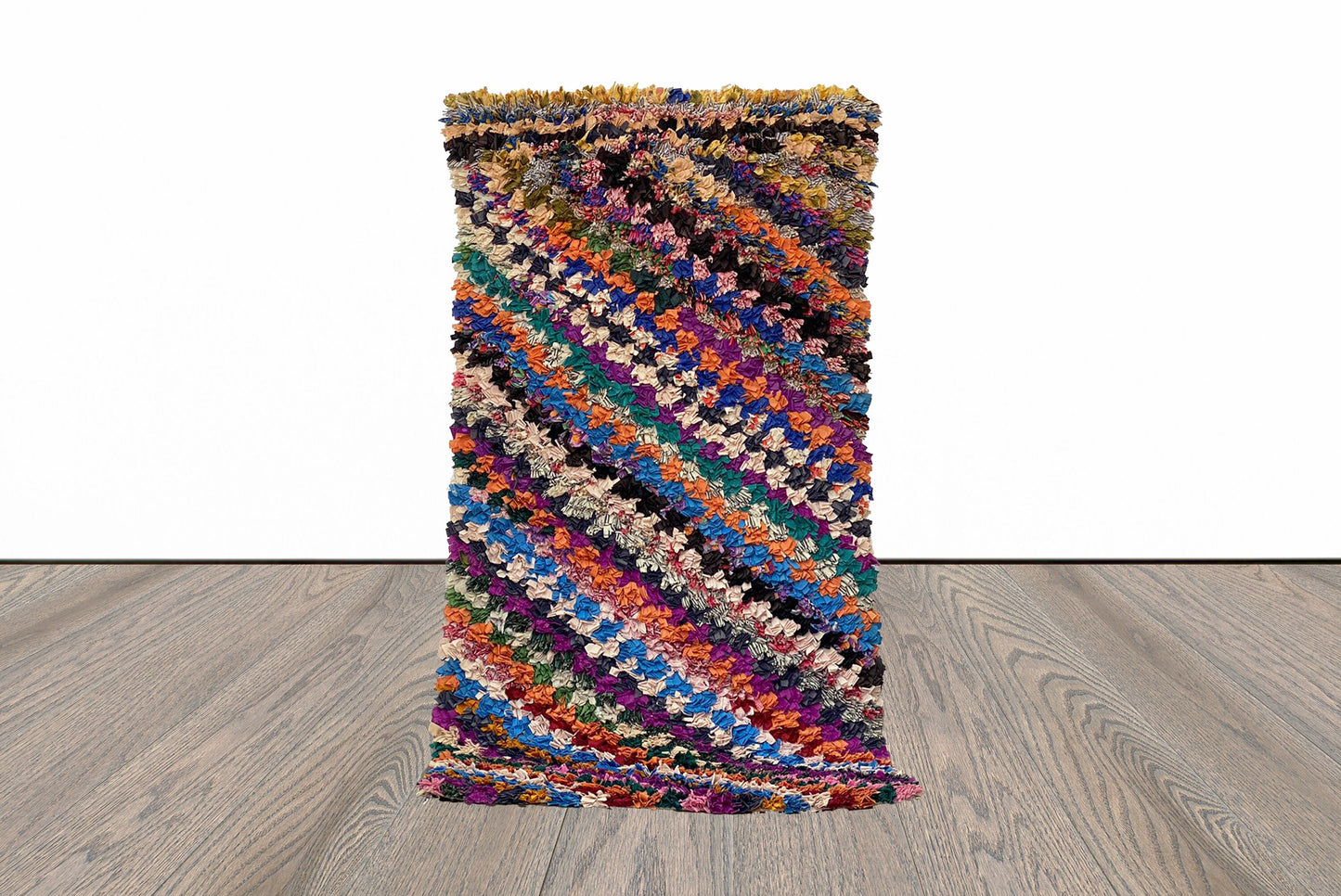 Tapis de couloir Boucherouite vintage 3x6.